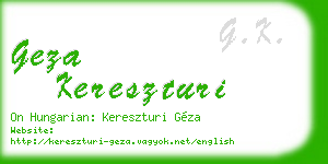 geza kereszturi business card